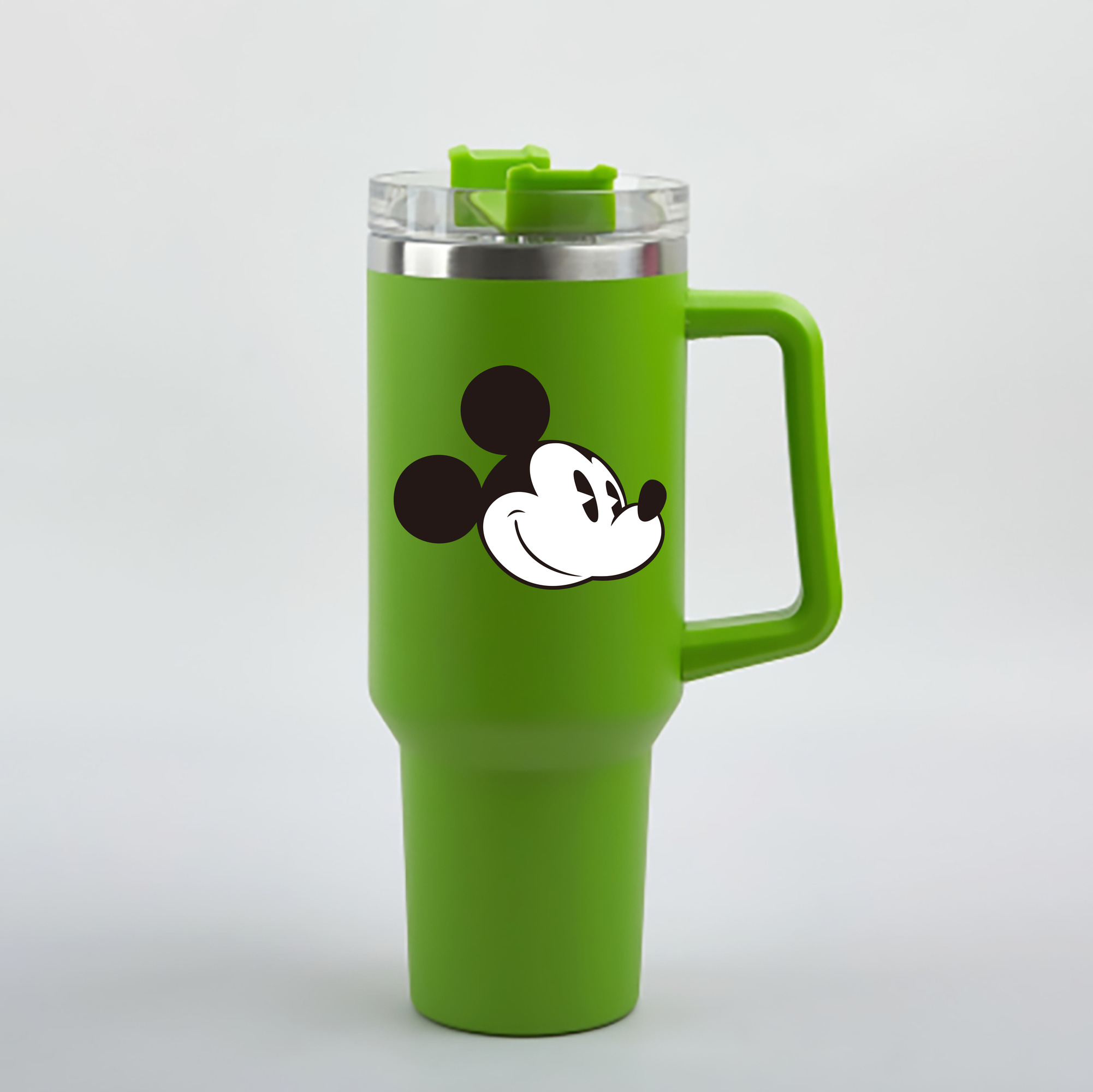 （画像用） ミッキーマウス Mickey Mouse 1200mL車用タンブラー - クリスタルステッカー（プラスチックストロー付き）